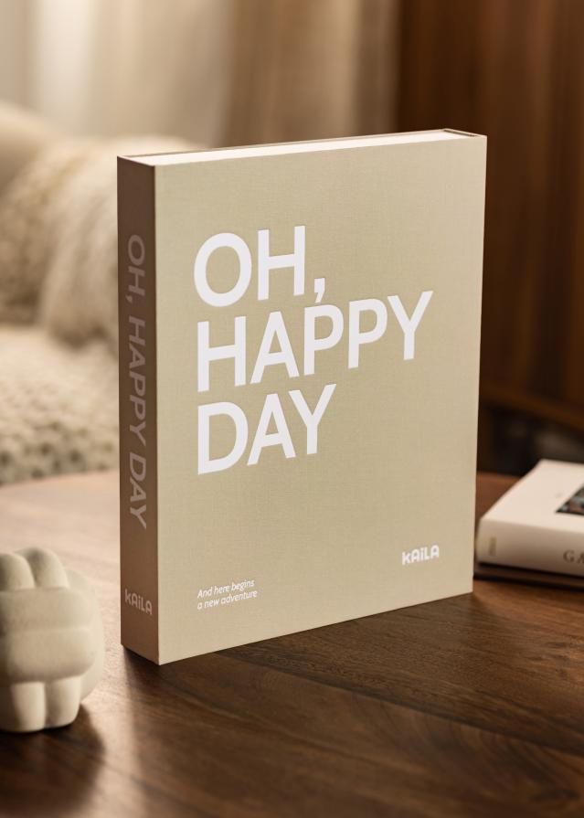 KAILA OH HAPPY DAY Grey - Coffee Table Photo Album (60 Feketék oldal)