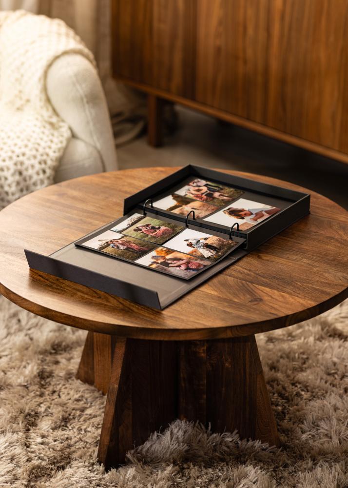 KAILA PHOTO Album Black - Coffee Table Photo Album (60 Feketék Oldalak)