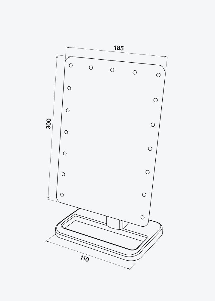 KAILA Sminktükör LED m. Bluetooth hangszóró Rozé arany 18x30 cm