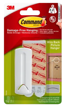 3M Command Képtartó számára Huzal Fehér - 2,2 kg