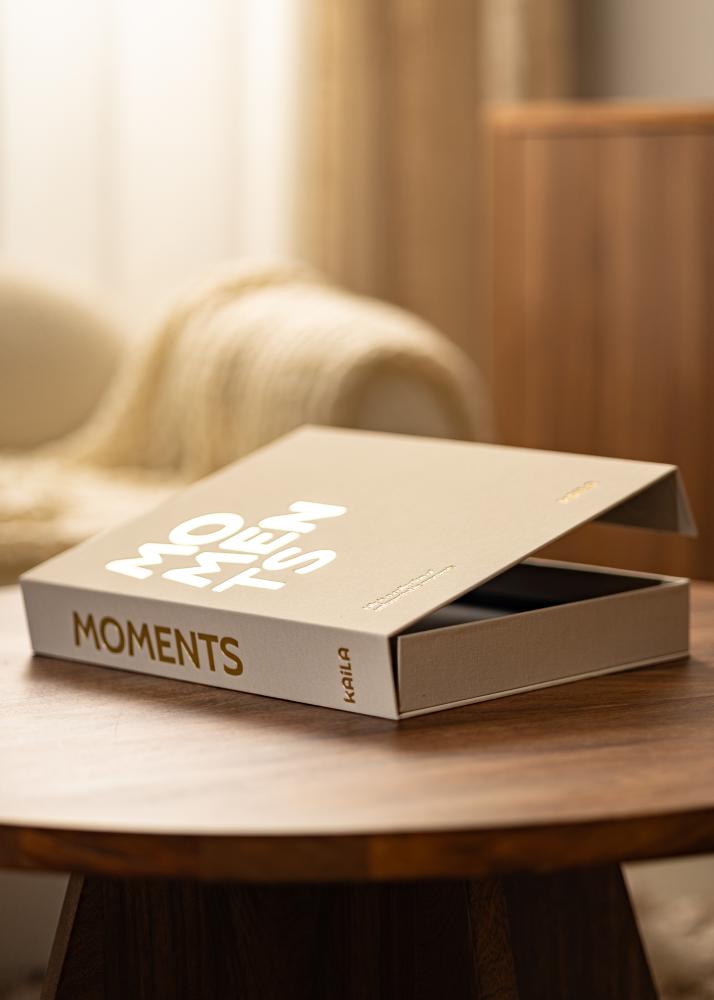 KAILA MOMENTS Creme - Coffee Table Photo Album (60 Feketék Oldalak / 30 lap)