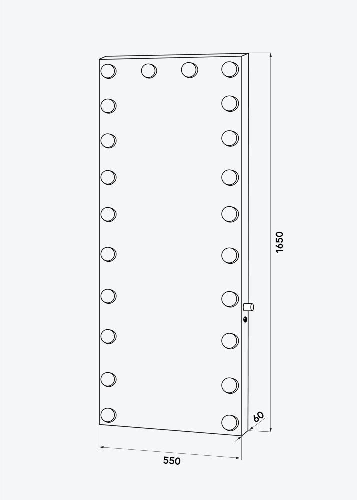 KAILA Tükör fenyő LED Ezüst 55x165 cm