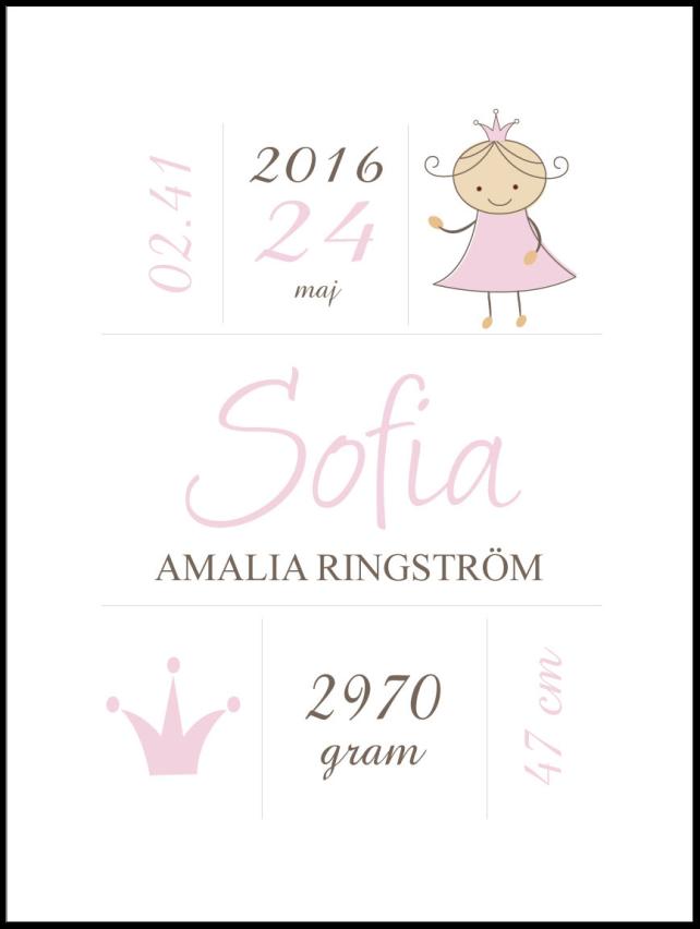 Princess Birth Poszter Pink