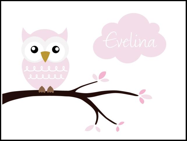 Owl Name Poszter Pink