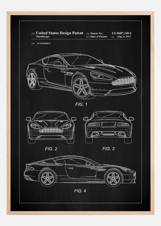 Patent Print - Aston Martin - Black Poszter