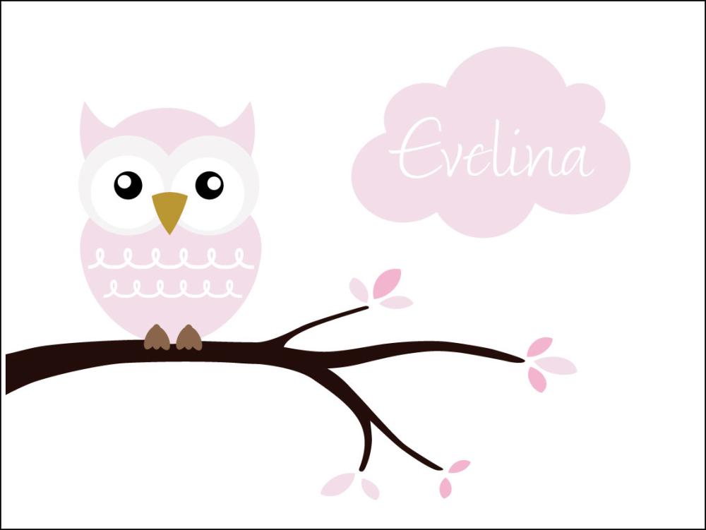 Owl Name Poszter Pink