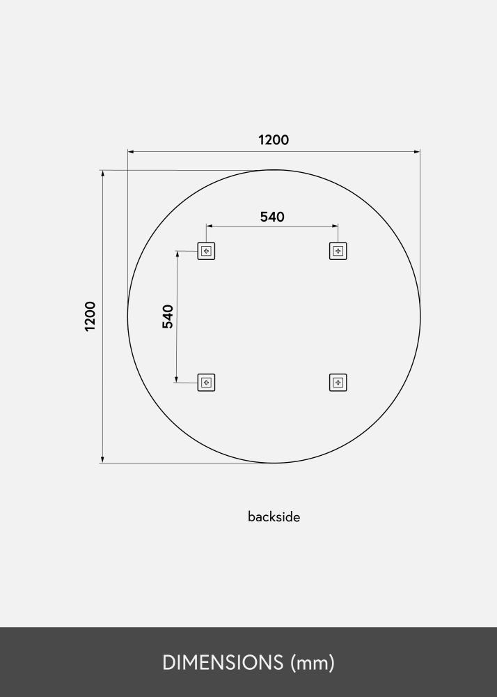 KAILA Kerek Tükör 120 cm Ø