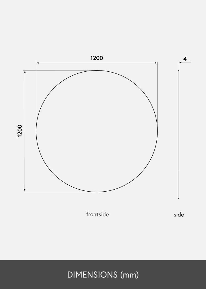 KAILA Kerek Tükör 120 cm Ø