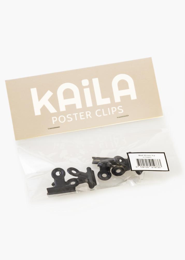 KAILA Poszter Clip Black 20 mm - 4-es csomag