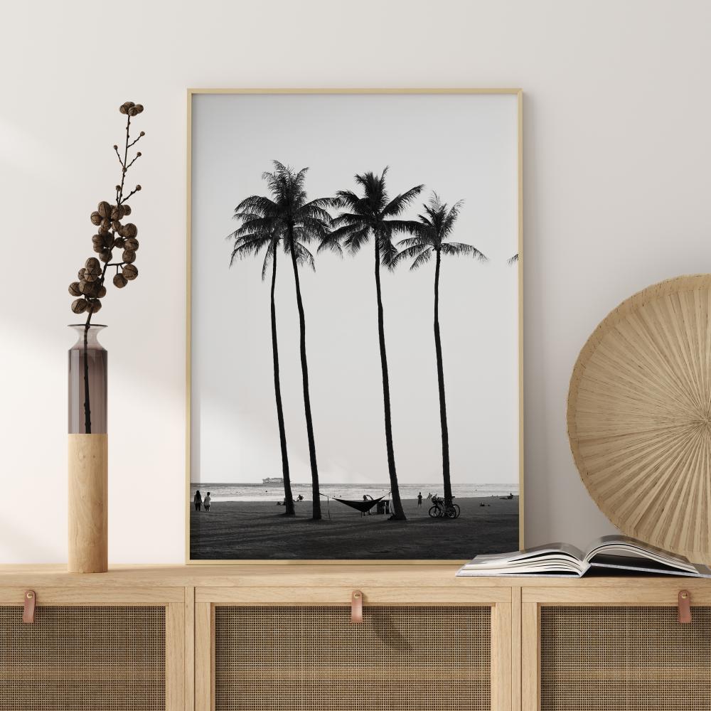 Black And White Palm Trees Poszter