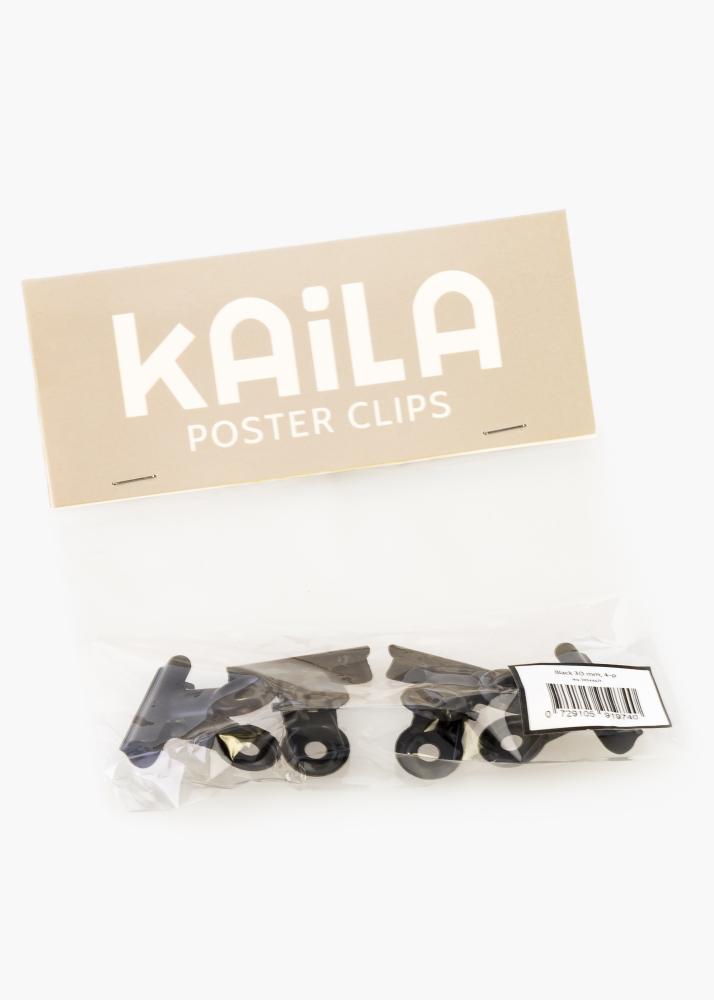 KAILA Poszter Clip Black 30 mm - 4-es csomag