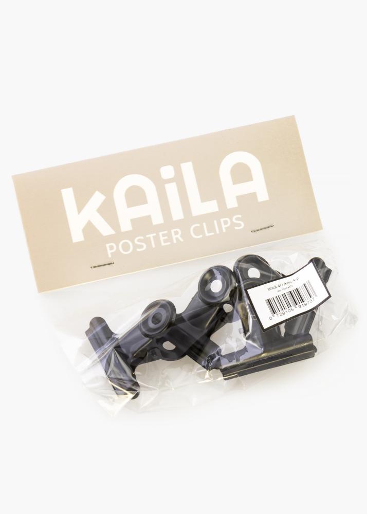 KAILA Poszter Clip Black 40 mm - 4-es csomag