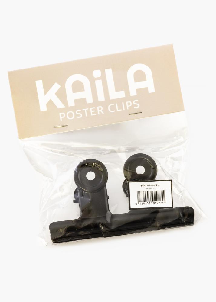 KAILA Poszter Clip Black 65 mm - 2-es csomag