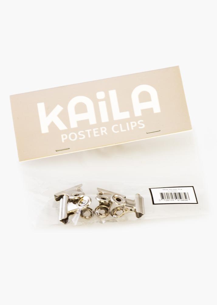 KAILA Poszter Clip Ezüst 20 mm - 4-es csomag