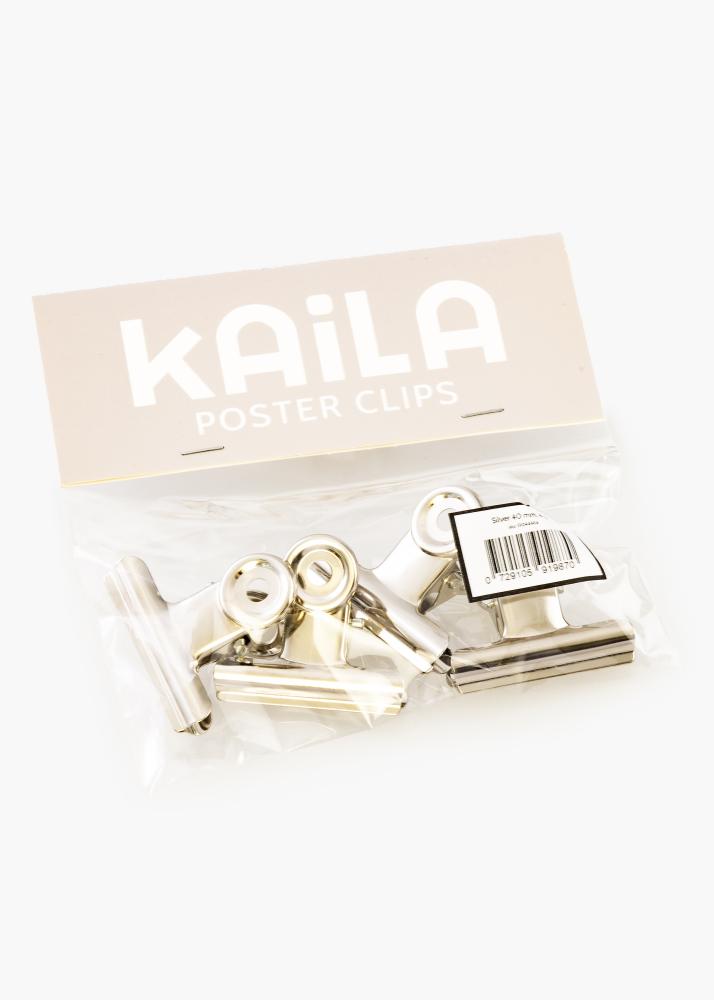 KAILA Poszter Clip Ezüst 40 mm - 4-es csomag