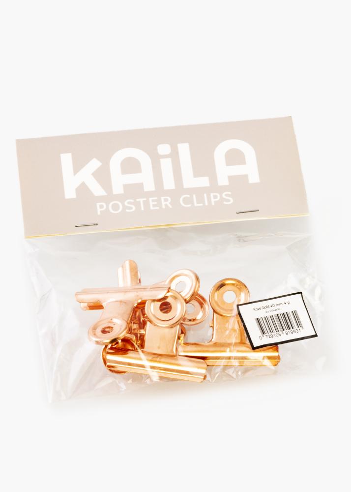 KAILA Poszter Clip Rose Gold 40 mm - 4-es csomag