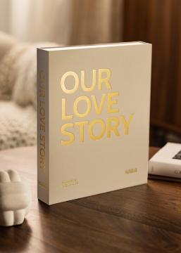 KAILA OUR LOVE STORY Creme - Coffee Table Photo Album (60 Feketék oldal)