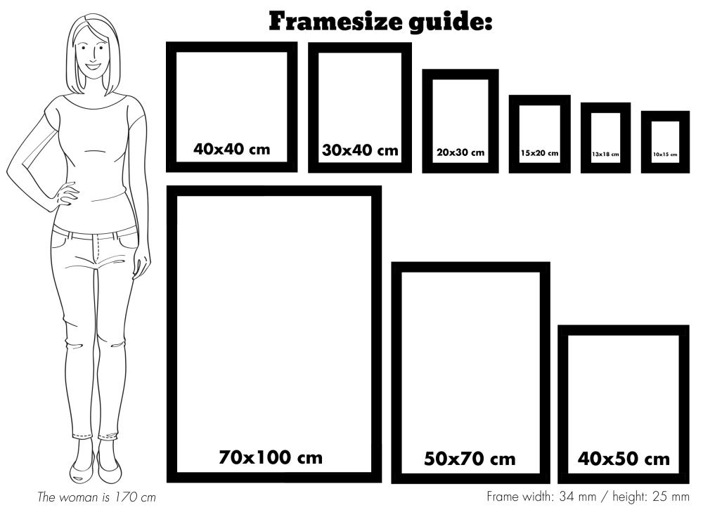 Keret Öjaren Fehér 70x100 cm - Paszpartu Fekete 60x90 cm