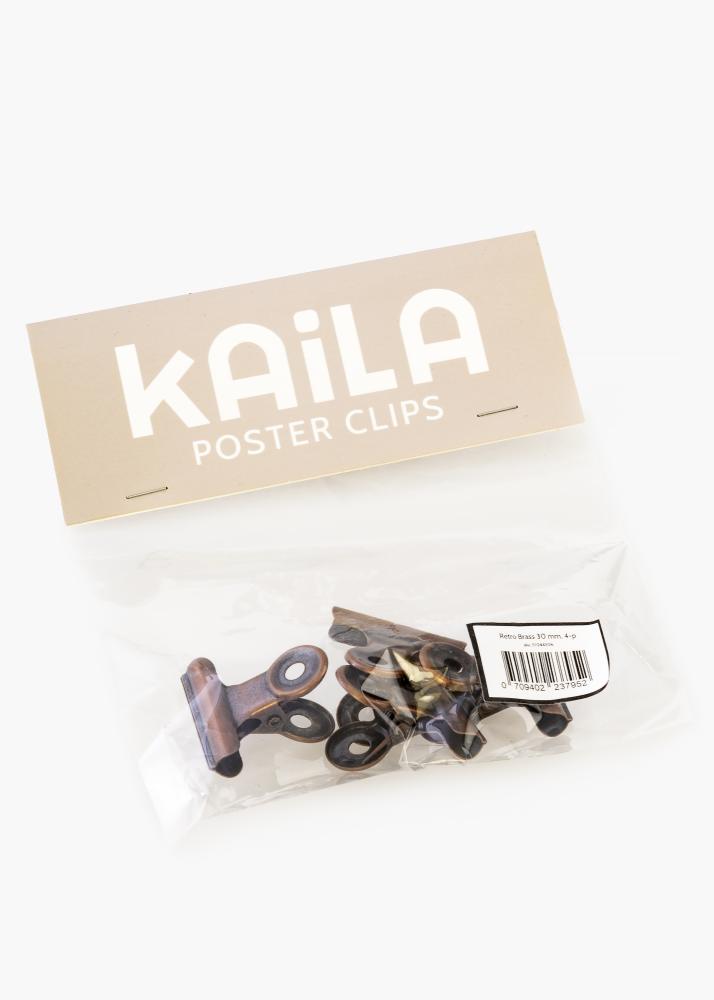 KAILA Poszter Clip Retró Brass 30 mm - 4-es csomag