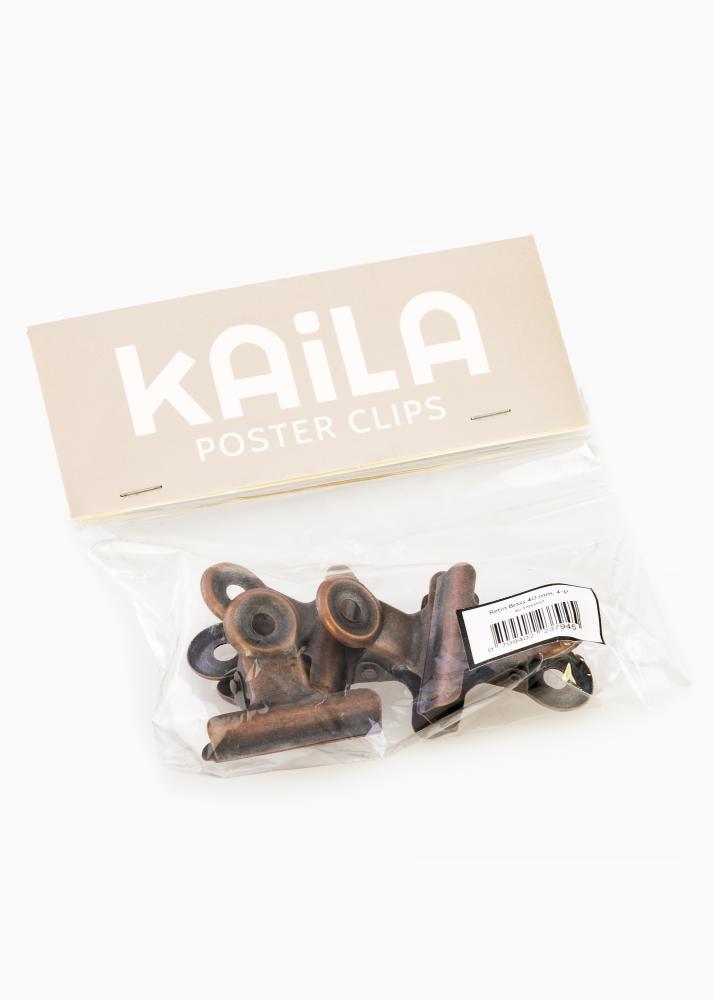 KAILA Poszter Clip Retró Brass 40 mm - 4-es csomag