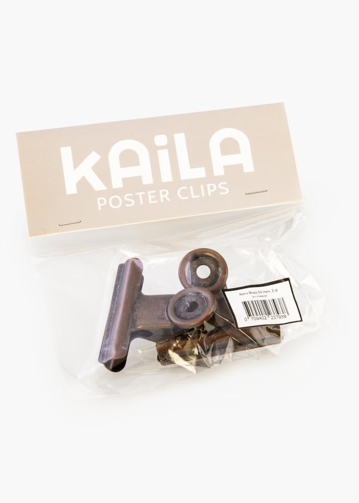 KAILA Poszter Clip Retró Brass 50 mm - 2-es csomag