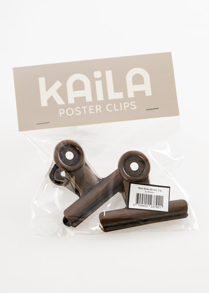 KAILA Poszter Clip Retró Brass 65 mm - 2-es csomag