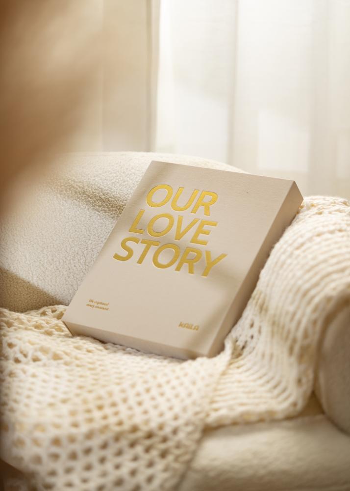 KAILA OUR LOVE STORY Creme - Coffee Table Photo Album (60 Feketék oldal)