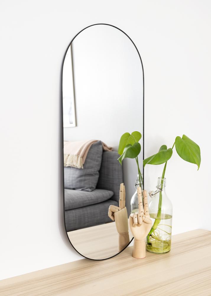 Ovális Mirror Jersey- Thin Black 35x80 cm