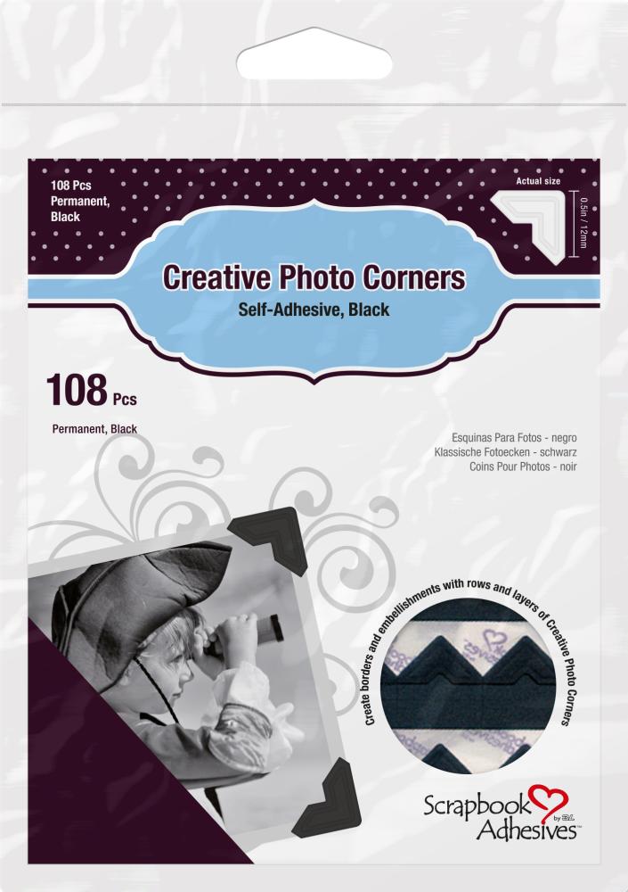 3L Creative Photo Corners Fekete - 108 db