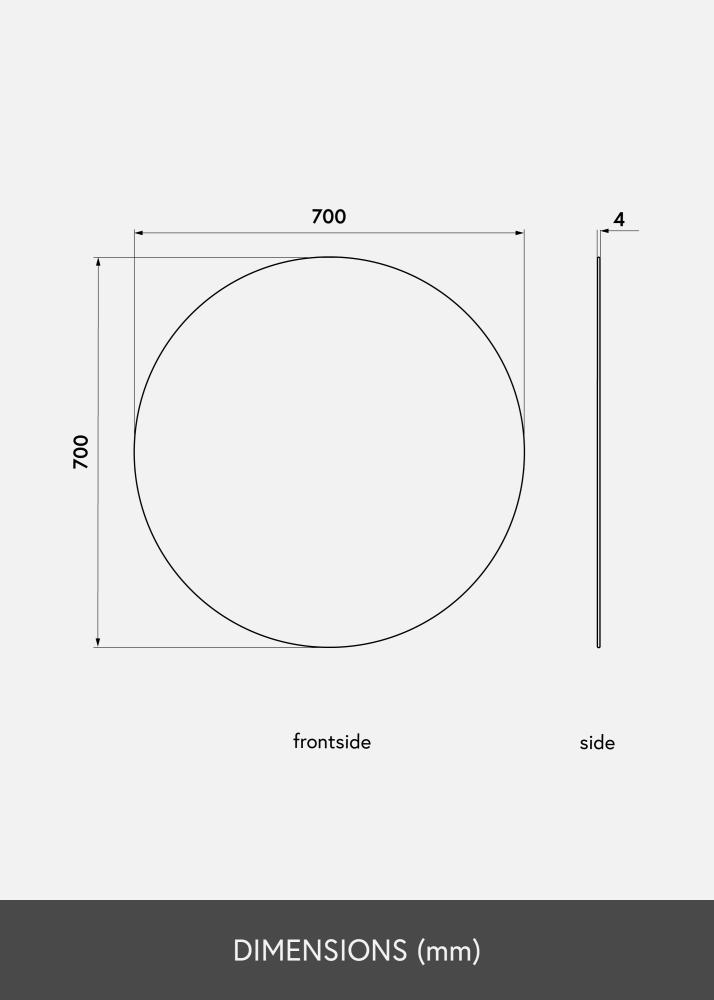 KAILA Kerek Tükör 70 cm Ø