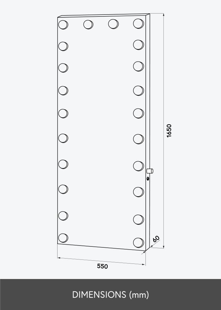 KAILA Tükör fenyő LED Ezüst 55x165 cm