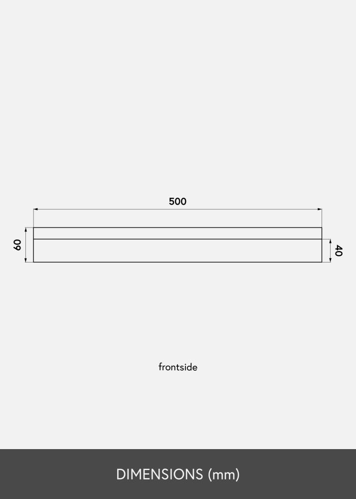 KAILA Kép polc Fekete 50 cm