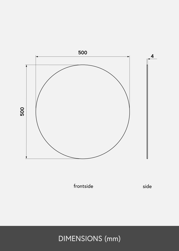 KAILA Kerek Tükör 50 cm Ø