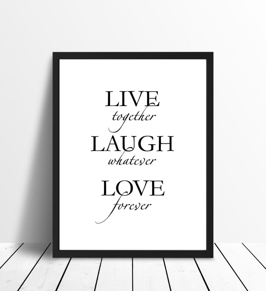 Live, laugh, love - Fekete Poszter