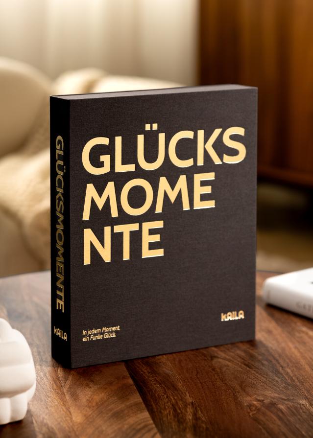 KAILA GLÜCKSMOMENTE Creme - Coffee Table Photo Album (60 Feketék Oldalak)