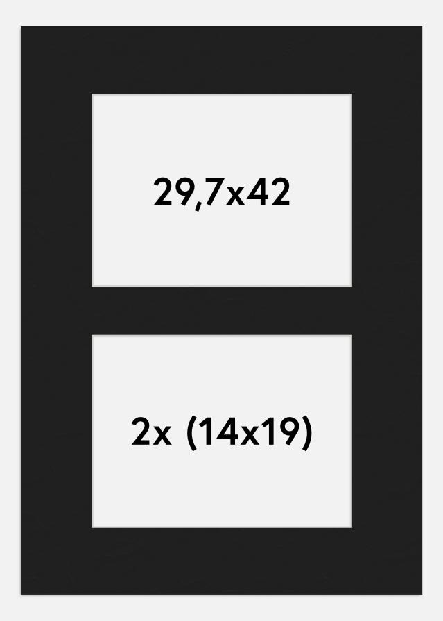 Paszpartu Fekete 29,7x42 cm - Kollázs 2 Képek (14x19 cm)