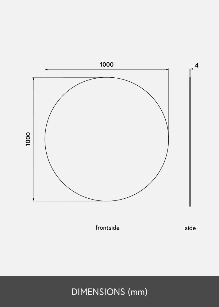 KAILA Kerek Tükör 100 cm Ø