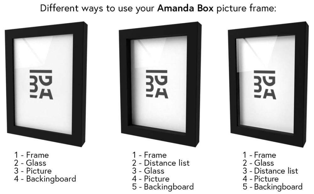 Keret Amanda Box Fekete 60x90 cm