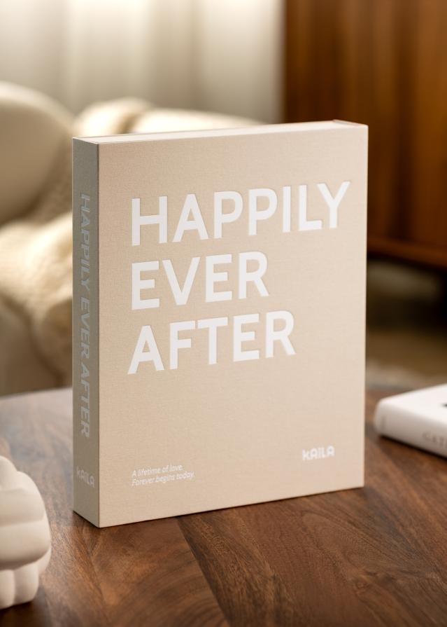 KAILA HAPPILY EVER AFTER Creme - Coffee Table Photo Album (60 Feketék oldal)