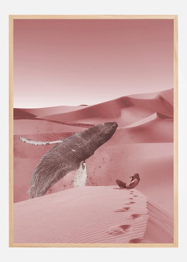 Whale in a pink desert Poszter