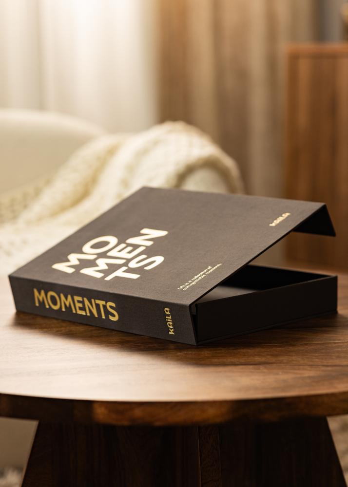 KAILA MOMENTS Black - Coffee Table Photo Album (60 Feketék Oldalak / 30 lap)