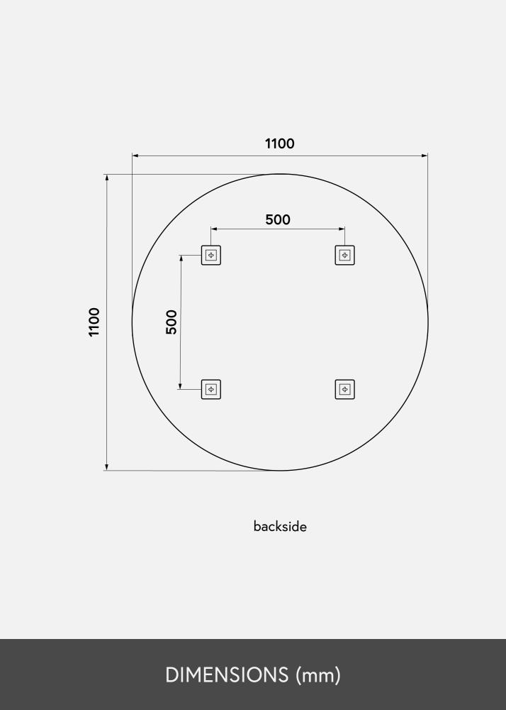 KAILA Kerek Tükör Deluxe 110 cm Ø