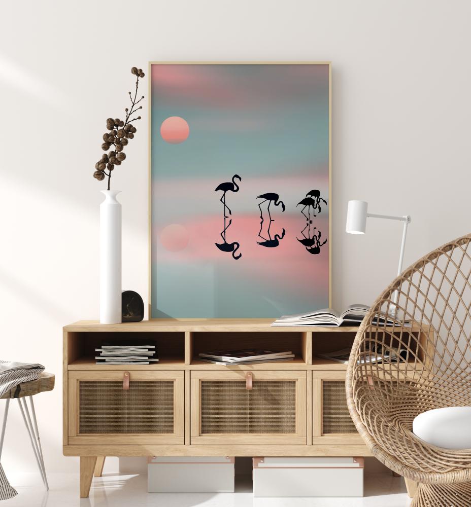 Family Flamingos Poszter