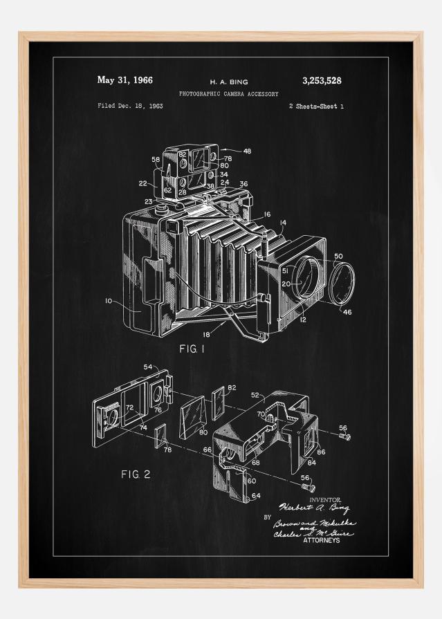 Patent Print - Photographic Camera - Black Poszter