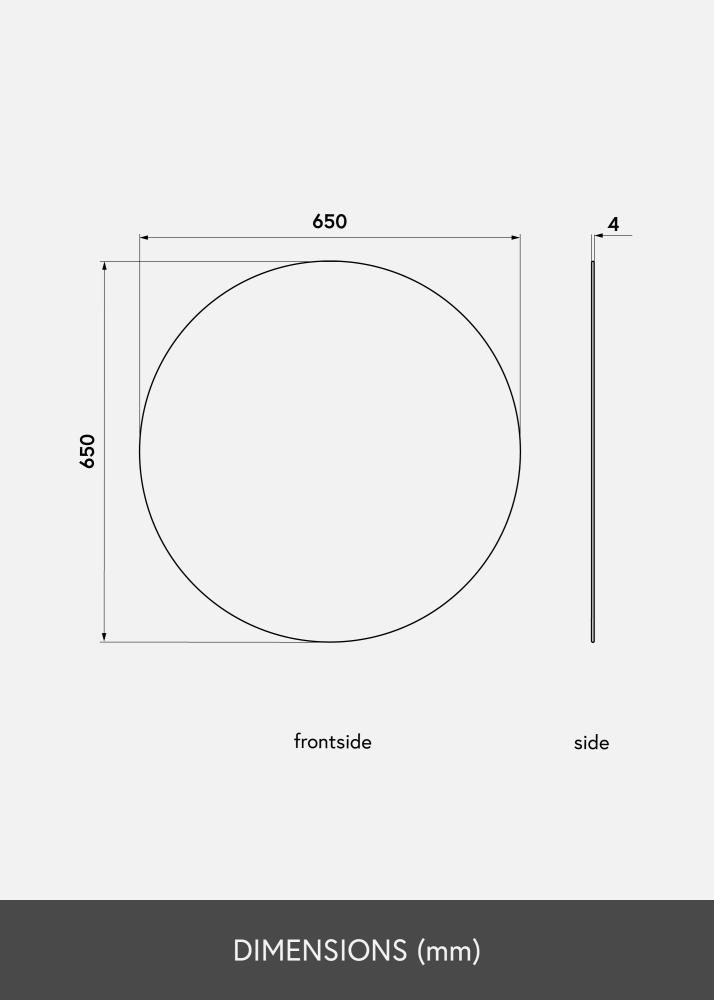 KAILA Kerek Tükör 65 cm Ø