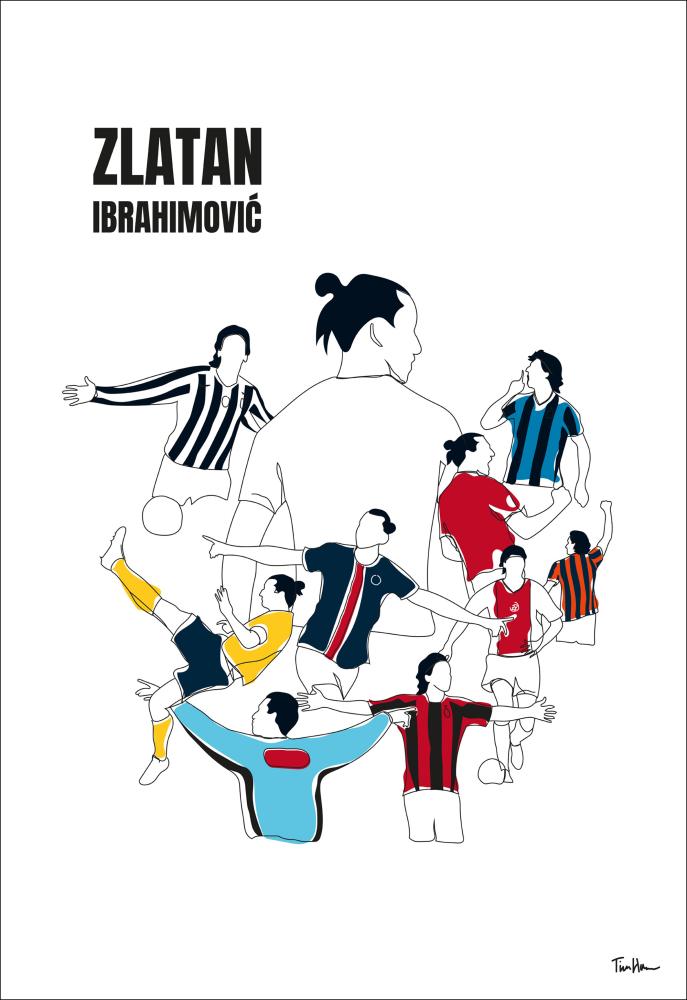 History Of Zlatan With Name And-Colours Poszter