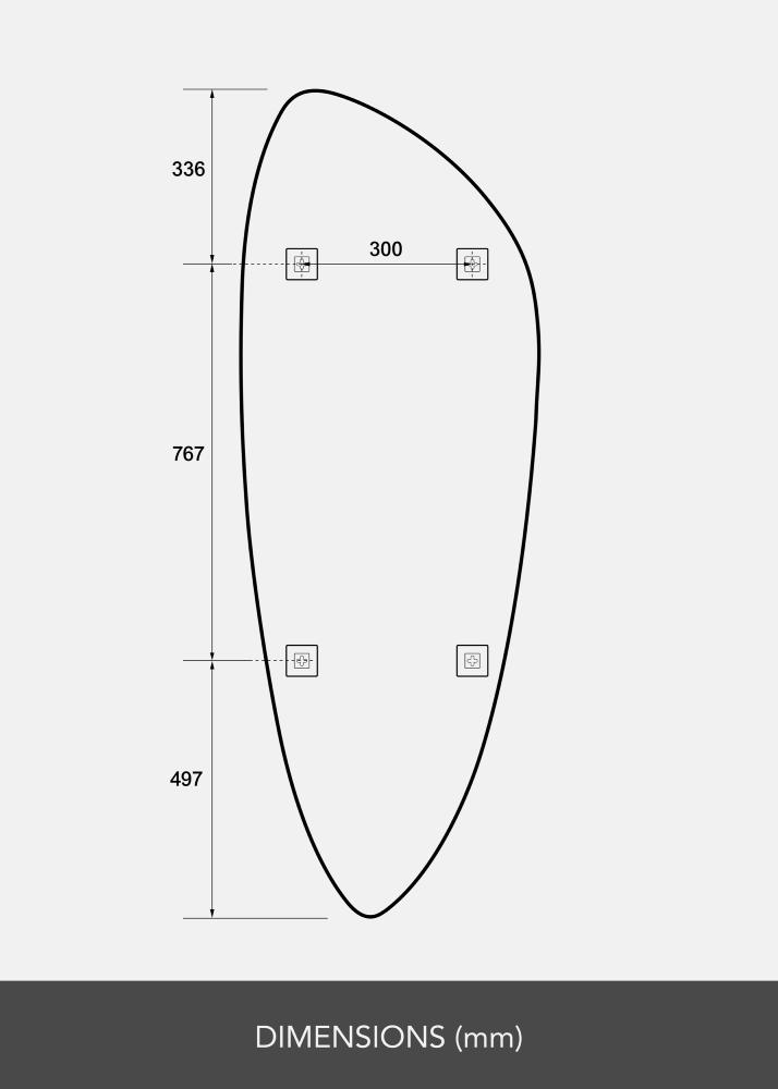 Tükör Obelisk 160x57 cm