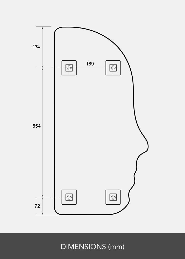 Tükör Face 40x80 cm