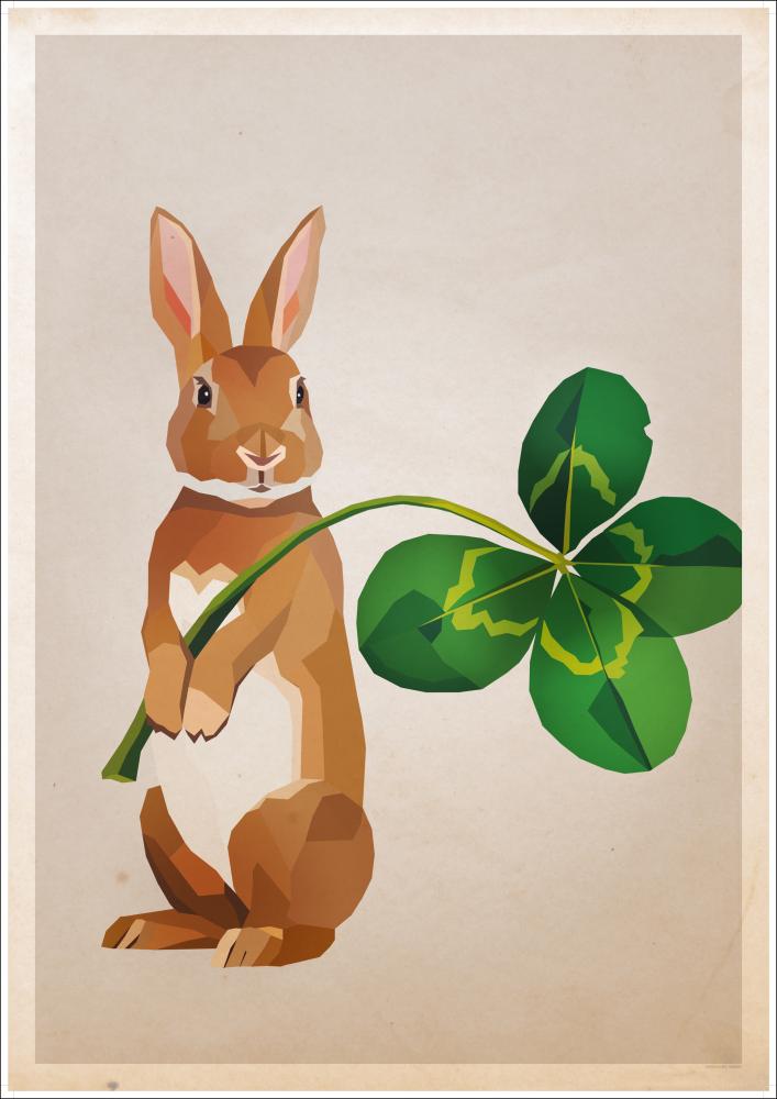 Rabbit with clover Poszter