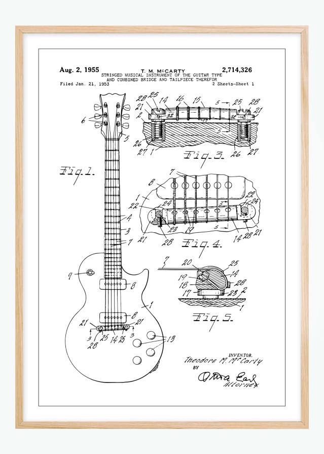 Szabadalmi rajz - Elektromos gitár ban Poszter